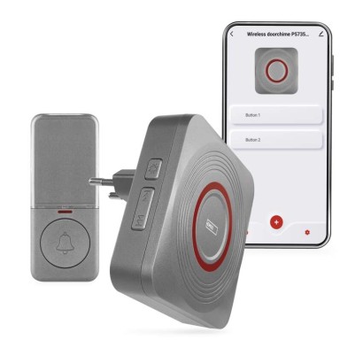 GoSmart Dzwonek bezprzewodowy z WiFi, srebrny
