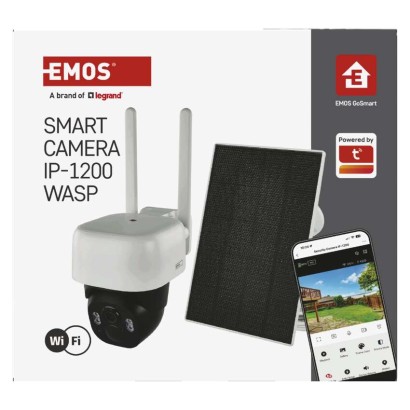 GoSmart Kamera zewnętrzna IP-1200 WASP z WiFi, akumulatorem i panelem solarnym