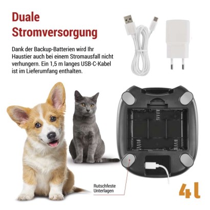 GoSmart Futterspender Pet Care, 4 l, schwarz, Wi-Fi