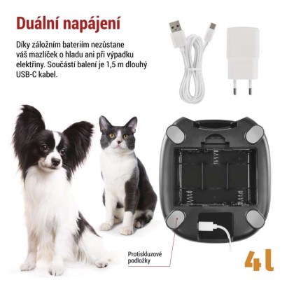 GoSmart dávkovač krmiva Pet Care s kamerou, 4 l, černý, Wi-Fi