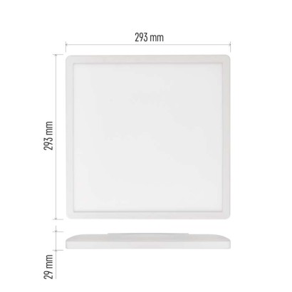 LED gaismeklis FLORI kvadrāts, balts, 18W, neitrāli balts