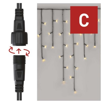 Standard LED Verbindungskette – Eiszapfen, 2,5 m, Außen, warm-weiß