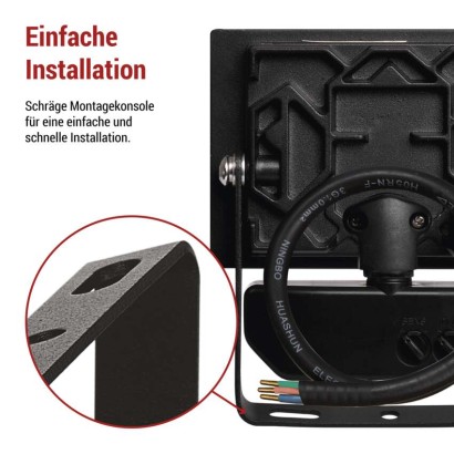LED-Flutlicht TAMBO mit Bewegungssensor, 10 W, 1000 lm, schwarz