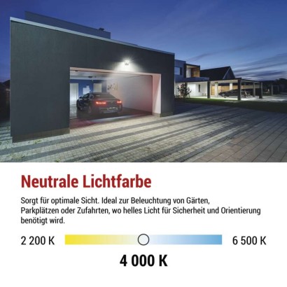 LED-Flutlicht TAMBO mit Bewegungssensor, 10 W, 1000 lm, schwarz
