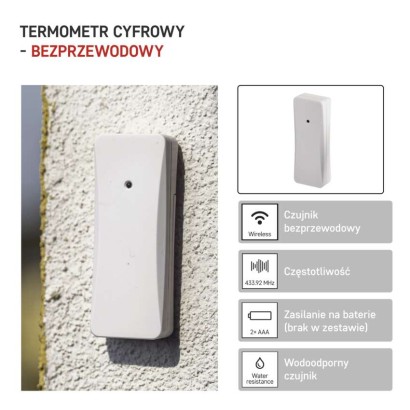 Termometr E0129, czujnik bezprzewodowy