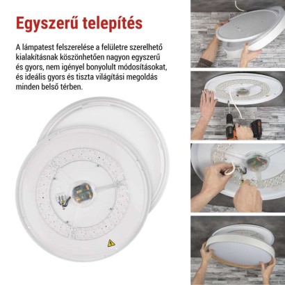 ILVI LED-es felületre szerelhető lámpa, kör alakú, 45 W, szabályozható, CCT-változtatássa