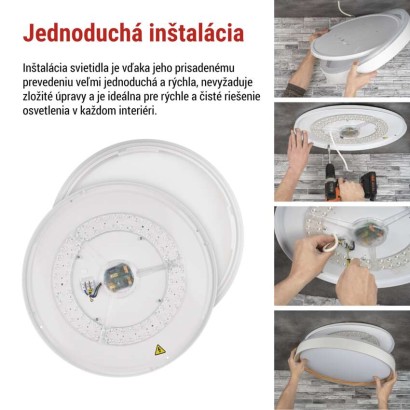 LED nástenné svietidlo ILVI, kruhové, 45 W, stmievateľné so zmenou CCT, biela + drevo
