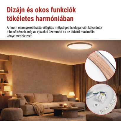 ILVI LED-es felületre szerelhető lámpa, kör alakú, 45 W, fényerő-szabályozás + CCT, feket