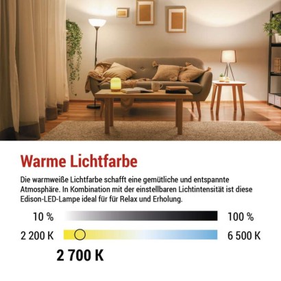 LED Lampe Filament A60 / E27 / 7,5 W (75 W) / 1 055 lm / Warmweiß / dimmbar