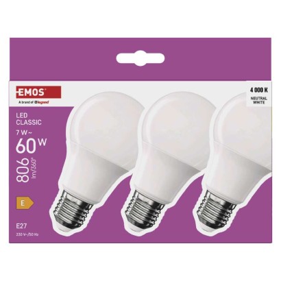 LED Lampe Classic A60 / E27 / 7 W  (60 W) / 806 lm / Neutral Weiß