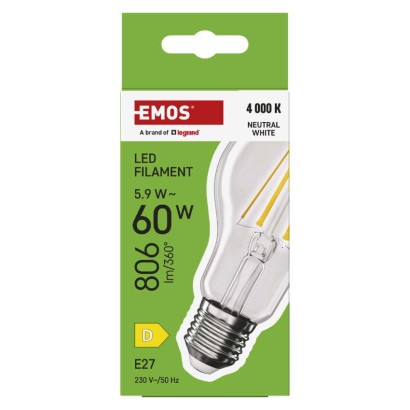 LED Lampe Filament A60 / E27 / 5,9 W (60 W) / 806 lm / Neutral Weiß