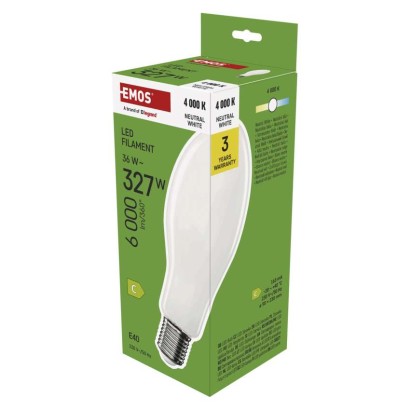 LED lemputė Filament ED90 / E40 / 36 W (327 W) / 6 000 lm / neutrali balta