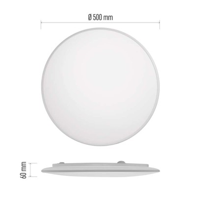 LED šviestuvas ALVI 50 cm, 36 W, šiltai–šaltai baltas, su nuotolinio valdymo pulteliu