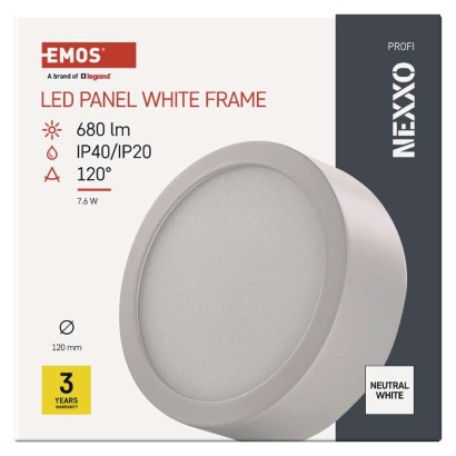 LED šviestuvas NEXXO baltas, 12 cm, 7,6 W, Neutrali balta