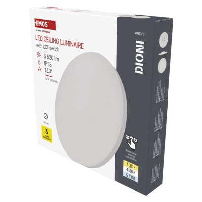 LED-Anbauleuchte DIONI rund, weiß, 32W, mit Farbtemperatur-Änderung