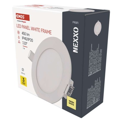 LED šviestuvas NEXXO baltas, 12 cm, 7 W, šiltai baltas