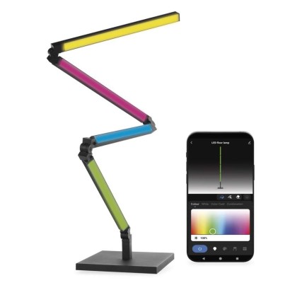 GoSmart LED stovinti lempa, juoda, 175 cm, šilta balta / RGBIC WiFi