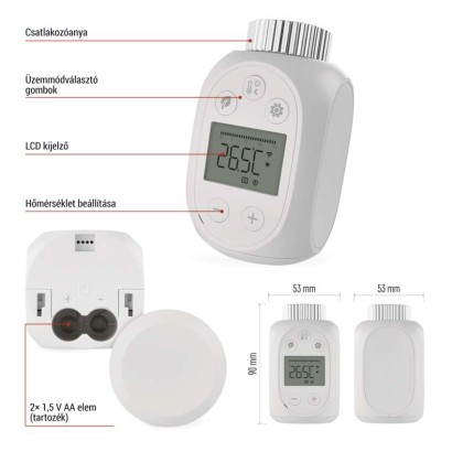 GoSmart Digitális termosztatikus fej P5631S ZigBee 3.0