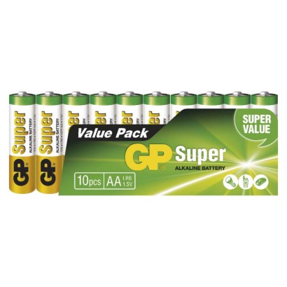Alkalická baterie GP Super AA (LR6), 10 ks