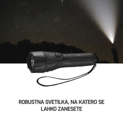 Ročna LED plastična svetilka P3210, 55 lm, 2× AA