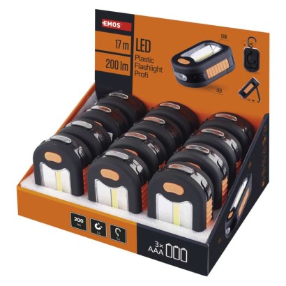 COB LED Arbeitslicht P3889, 200 lm, 3x AAA, 12 Stk., box