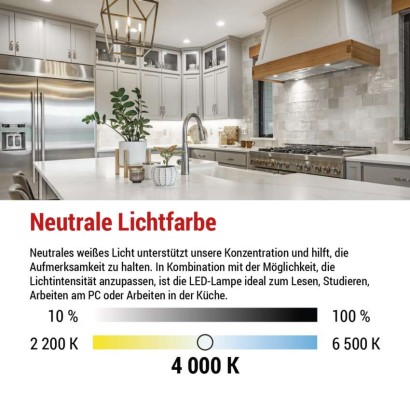 LED Lampe Classic MR16 / GU10 / 7 W (60 W) / 800 lm / Neutralweiß / dimmbar