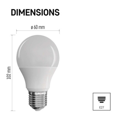 LED žárovka Classic A60 / E27 / 8,5 W (60 W) / 806 lm / neutrální bílá