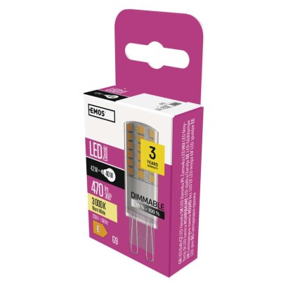LED žarnica Classic JC / G9 / 4,2 W (40 W) / 470 lm / toplo bela / zatemnilna
