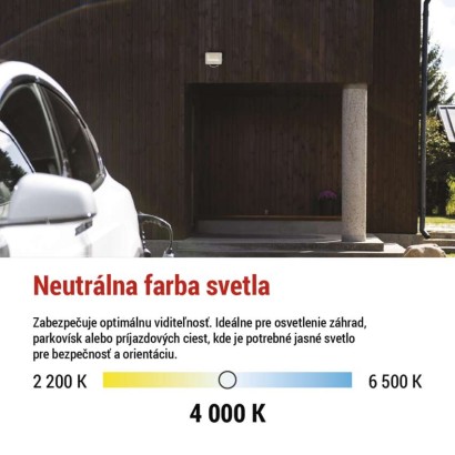 LED reflektor GLARO 30W, biely, IP65, 3000 lm, neutrálna biela