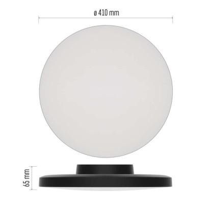 LED-Anbauleuchte DIONI rund, schwarz, 32W, mit Farbtemperatur-Änderung