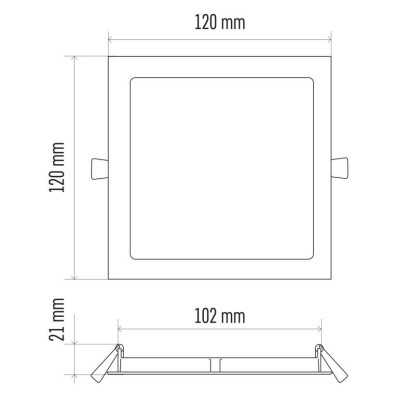 LED panel 120×120, štvorcový vstavaný biely, 6W neutrálna b.