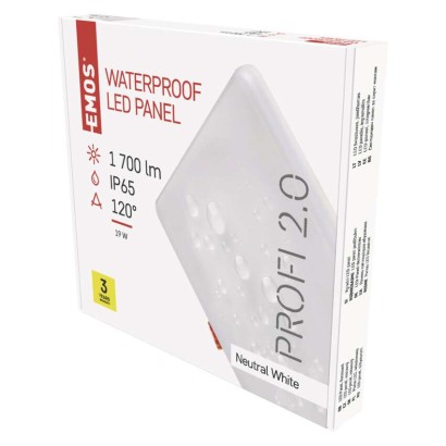 LED Einbauleuchte 185x185, quadr., weiss, 19W neutralw.,IP65