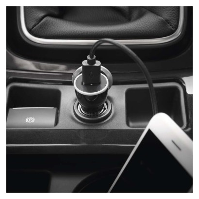 USB adaptér do auta 2,1A + micro USB kabel + USB-C redukce