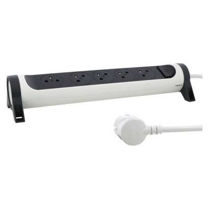 Legrand predlžovací kábel 1,5 m / 5 zásuviek / s vypínačom / biely-čierny / PVC / 1 mm2
