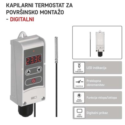 Nadometni mehanski kapilarni termostat P5684