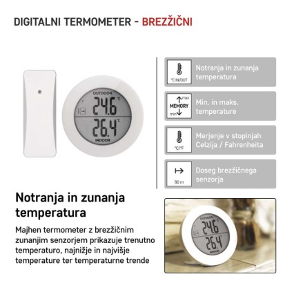 Digitalni termometer, brezžični senzor E0129