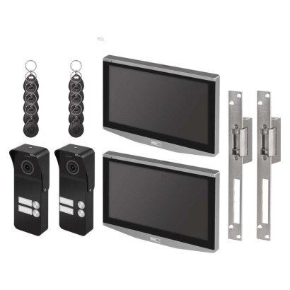 GoSmart Zestaw wideodomofonowy IP-750 z 2 wejściami dla 2 abonentów i 2 el. Blokady