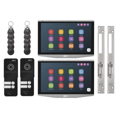 GoSmart Zestaw wideodomofonowy IP-750 z 2 wejściami dla 2 abonentów i 2 el. Blokady