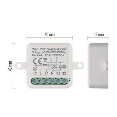 GoSmart Schaltermodul IP-2102SW, WiFi, 2-Kanal