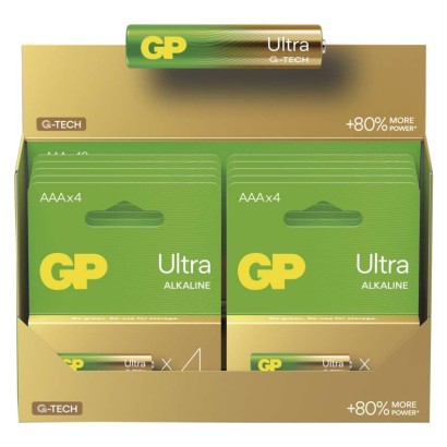 Alkalická baterie GP Ultra AAA (LR03), 4 ks