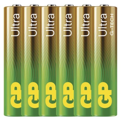 Alkalická baterie GP Ultra AAA (LR03), 6 ks