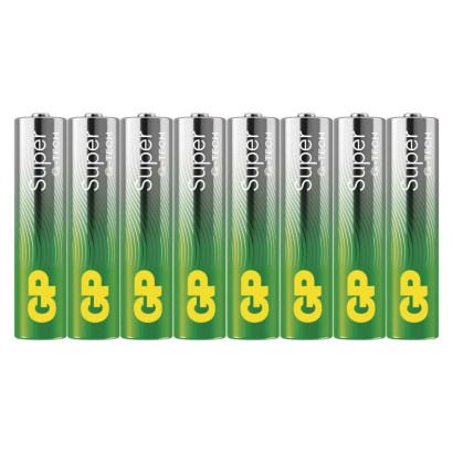 Alkalická baterie GP Super AAA (LR03), 8 ks