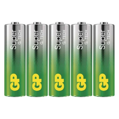 Alkalická baterie GP Super AA (LR6), 5 ks
