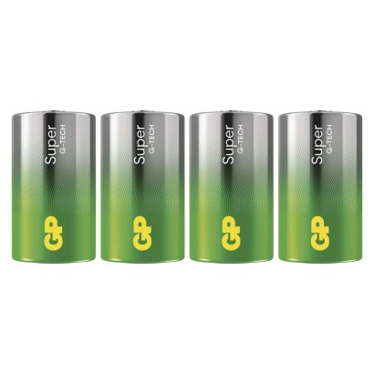 Alkalická baterie GP Super D (LR20), 4 ks