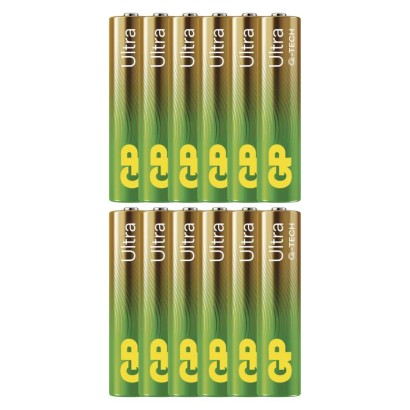 Alkalická baterie GP Ultra AAA (LR03), 12 ks
