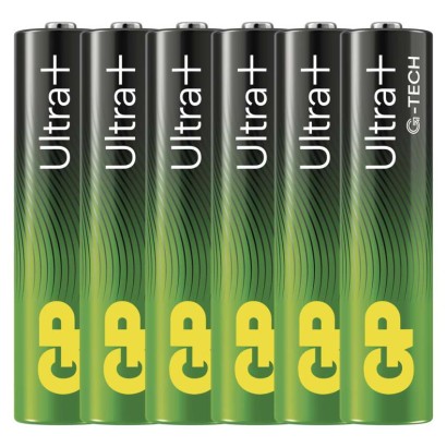 Alkalická baterie GP Ultra Plus AAA (LR03), 6 ks