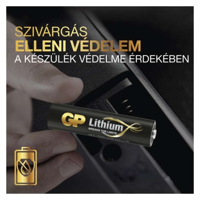GP Lítium elem HR03 (AAA) 2db/bliszter