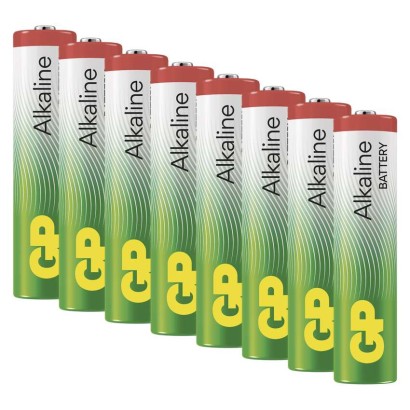 Alkalická baterie GP Alkaline AAA (LR03), 8 ks