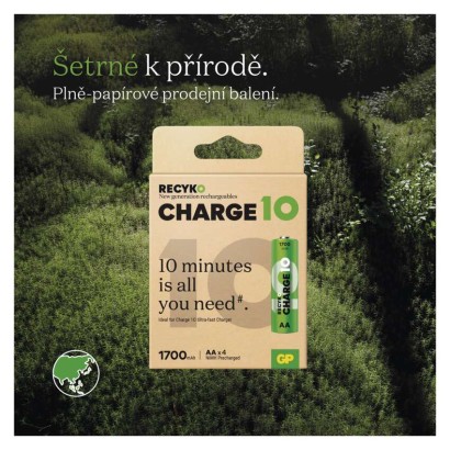 Nabíjecí baterie GP ReCyko Charge 10 AA (HR6), 4 ks