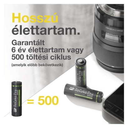 GP ReCyko Pro Photo Flash NiMH Akkumulátor HR6 (AA) 2000mAh 4db